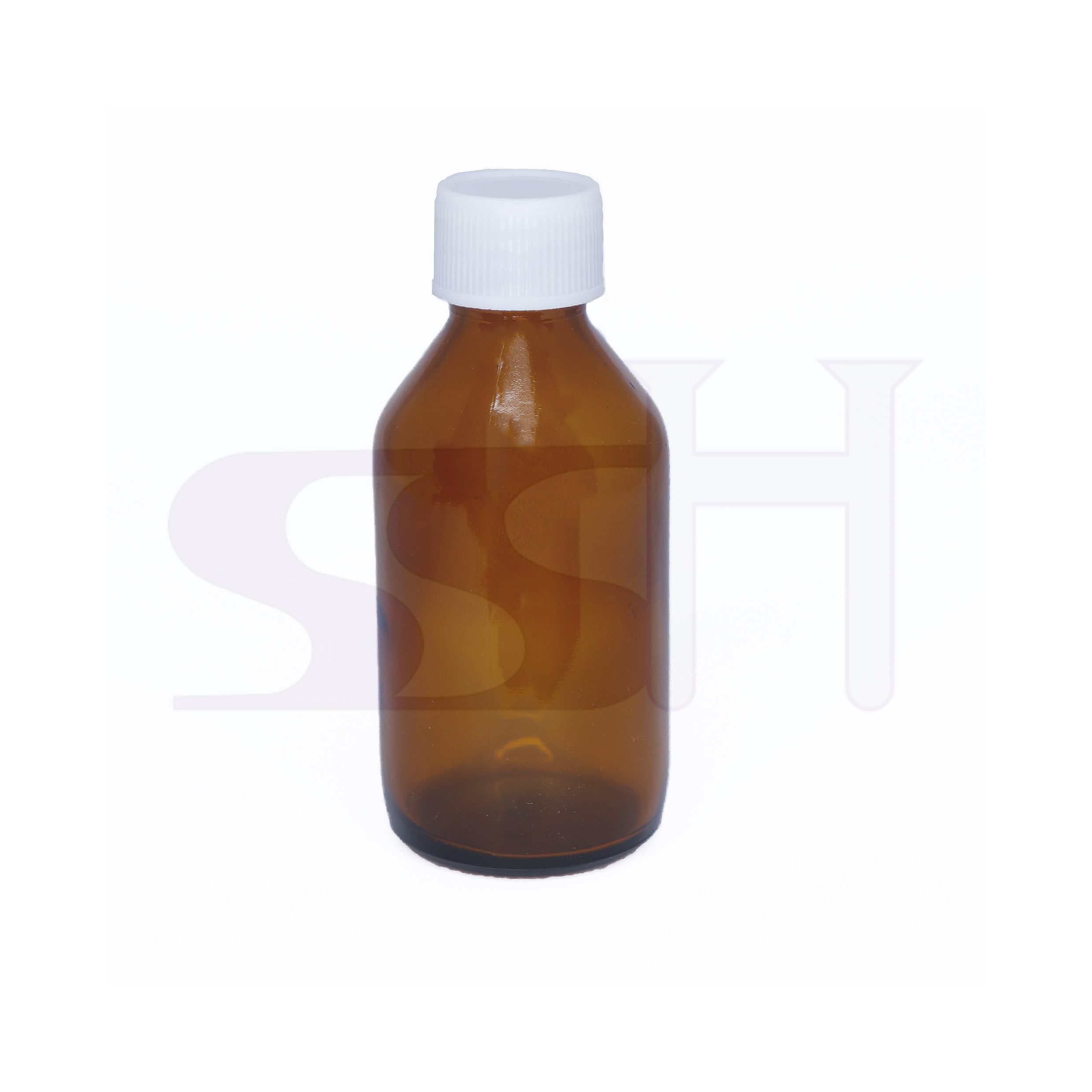 Bottle, reagent bottle amber with screw cap white