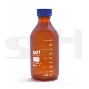 Bottle Reagent 1000 ml Blue Screw Cap Amber Color